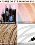 8Pcs Glitter Eye Shadow Sticks Liner Pencils Makeup, Pearl White Smokey Black Gray Silver Violet Purple Khaki Royal Blue Shimmer Glitter Eyeliner Pencil Cream Eyeshadow Palette Makeup for Older Women
