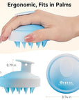 HEETA Scalp Massager Hair Growth, Soft Silicone Scalp Scrubber Shampoo Brush for Exfoliation, Dandruff Removal Head Massage Stress Relax, Wet & Dry Use for Thick Thin Curly Hair Care, Gradient Blue