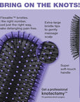 The Knot Dr. hair brush by Conair - Detangling hair brush - Removes Knots and Tangles in wet or dry hair - curly hair brush - Purple