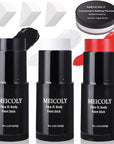 MEICOLY Black White Red Face Body Paint Stick with Setting Powder and Sponges,Clown White Devil Joker Face Paint Makeup,Waterbased Body Paint,Halloween Face Painting for Vampire Skeleton Spiderman