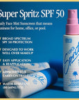 Vacation Super Spritz SPF 50 Face Mist, Daily Face Sunscreen Spray, Clean & Lightweight, Water-Resistant, Non-Comedogenic, Vegan, Travel Size, 2.2 Fl. Oz. (Value Pack of 3)