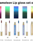 Maydear Chameleon Lipstick 5 Colors Set, Long Lasting Waterproof Colourful Diamond Shimmer Lip Gloss for Women Girls Makeup kit
