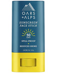 Oars + Alps Matte Face Sunscreen Stick, SPF 50 Travel Sunscreen Roll On for Face & Body, Fragrance Free, Water & Sweat Resistant Sunblock, All Skin Types, Dermatologist Tested, Moisturizing