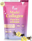 Fuel Multi Collagen Peptides Powder – 20g Hydrolyzed Collagen I, II, III, V & X for Hair, Skin, Nails & Joint Support – Better Absorption – Keto & Gluten Free, French Vanila 8.67oz