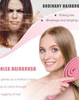Detangle Hair Brush, Detangling Wet Spiral Hairbrush for Women, Men, kids, Vented Detangler for Blow Drying, Glide Through Tangles For All Hair Types (Pink)