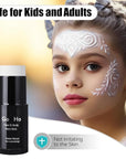 Go Ho White Face Paint,Washable Formula Face Paint Stick,Non-toxic Full-coverage Cream to Powder White Face Body Paint for Halloween Cosplay Zombie Skeleton Clown Goth Makeup