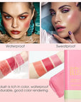 Blush Stick for Cheeks - Cream Makeup Blush Wand, Solid Moisturizer Stick for Cheeks Tint, Natural Blendable Waterproof Korean Matte Long-Lasting Smooth Blushes (#01 Shy Pink)