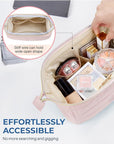 BAGSMART Makeup Bag Travel Cosmetic Bag, Puffy Padded Make Up Bags for Women Makeup Organizer Case, Wide-open Pouch Purse Travel Essentials Toiletries Accessories Brushes, Teal