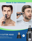 Ear and Nose Hair Trimmer for Men, 2025 Professional Painless USB Rechargeable Eyebrow & Facial Hair Trimmer, 13,000 RPM Precision Tool with Powerful Motor and Dual-Edge Blades, IPX7 Waterproof