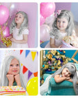 MSDADA New Hair Chalk Comb Temporary Hair Color Dye for Girls Kids with Light Color Hair, Washable Hair Chalk for Girls Age 4 5 6 7 8 9 10 Birthday Cosplay DIY, Christmas, Independence Day(White)