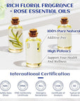 HIQILI 100ML Rose Essential Oil for Skin, Diffuser & Candle, 100% Pure and Natural - 3.38 Fl Oz