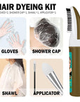 Brown Hair Dye,Hair Dye Shampoo for Women,Hair Color for Gray Hair Coverage Permanent,Comb Dyeing Champu Para CanasHair Dye 4 in 1 With Comb Herbal Natural Plant Hair Color Shampoo(Brown)