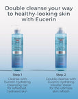 Eucerin Face Gentle Cleansing Hydrating Micellar Water, Face Cleanser and Makeup Remover with Hyaluronic Acid, 13.5 Fl Oz Bottle