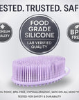 Avilana Silicone Body Scrubber – Gentle Shower Brush & Loofah Alternative- Food Grade & Lab Tested – Fast-Drying, Hygienic, BPA-Free Silicone Body Gentle Exfoliator (Lavender, Massage)