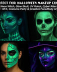 BOBISUKA Neon Green Face Body Paint Stick Water-Based Washable Glow In The UV Light Face Paint Makeup Stick for Halloween Witch Skull Robot Cyber Alien Cosplay SFX,Sports Eye Black & Costume Party