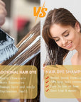 Dark Brown Hair Dye Shampoo 3 in 1 for Men Women, Natural Hair Color for 100% Gray Coverage, Brown Colors in 10-15 mins, Shampoo Para Canas 16.9 Fl Oz (Dark brown)
