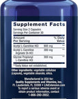 Life Extension Optimized Carnitine, Three Forms of L-carnitine, Promotes Heart & Brain Health, Gluten Free, Non-GMO, Vegetarian, 60 Capsules