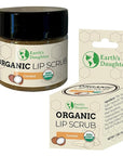 Earth's Daughter Organic Coconut Lip Scrub 0.7 oz - USDA Organic, Fair Trade, Sugar, Jojoba Oil, Beeswax, Coconut Oil, Calendula Extract