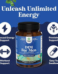 DIM Supplement for Men - Diindolylmethane Estrogen Blocker for Men Complex with DIM 200mg Panax Ginseng Grapeseed Astragalus & BioPerine - Hormone Balancing Aromatase Inhibitor DIM for Men (4 Months)