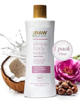 RAW SUGAR Simply Body Wash, Beach Rose + Coconut Milk + Shea (25 Fl Oz, Pack of 1) Sensitive Skin Bath Soap, Formulated without Sulfates & Parabens