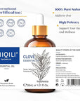 HIQILI 1 Fl Oz Clove Oil for Teeth and Gums, Oral Care, DIY Clean Spray, Aromatherapy, 100% Pure Natural Premium - 30ml