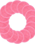 SUNLAND Reusable Makeup Remover Pads for Face,Eye,Lips 16 Pack Microfiber Face Cleansing Gloves Washable with Laundry Bag and Travel Bag Rounds Toner Pads(Round 3.15inchx16 Pink)