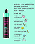 b.tan Darkest Self Tanning Drops for Face & Body | Pump Up the Tan to Ten - Insanely Dark Gradual Sunless Tanner Bronzing Glow Drops, Vegan, Cruelty Free, 1.0 Fl Oz