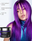 XMONDO Color Amethyst Deposting Mask – Semi-Permanent Purple Dye with Bond Booster & Hyaluronic Acid, 8 oz
