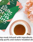 FACETORY K Beauty Face Mask Skin Care - Soothe Me Tea Tree 2-Step Sheet Mask with Tea Tree Extract & Chamomile + Soothing Ampoule | Skin Calming, Acne Clearing (10 Pack)
