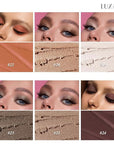 Neutral Eyeshadow Stick Makeup Set, Metallic Shimmer Matte Cream Eye Shadow Eyeliner Brightener Pencil Crayon - Cinnamon Coco