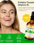 2PCS Natural Vitamin E Oil for Skin, 75,000 IU Ultra Concentrated Vitamin E Oil for Face, Hair and Scars, Moisturizing Dry Skin Oils, Promotes Skin Elasticity