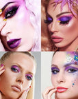 Purple Glitter Matte Eyeshadow Palette, 9 Colors Shimmer High Pigmented Eyeshadow Powder, Dream Purple Eye Shadow Palette Makeup,Waterproof Blendable Colorful Eyeshadow Palette for Girl Women