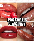 4 Colors Hydrating Lip Oil,Fat Lip Oil Lip Glaze,Shiny Transparent Lip Gloss Plumping,Nourishing & Non-sticky Long Lasting Fresh Clear Smooth Lip Care,Long Lasting Lip Oil(Set B)