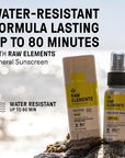 Raw Elements Face + Body Spray SPF 50 All-Natural Mineral Sunscreen - Reef Safe, Water Resistant, Broad Spectrum UVA/UVB Protection, Safe For All Ages, Travel Size 2oz