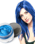 Blue Hair Color Wax, Natural Hairstyle Wax 4.23 oz, Temporary Hairstyle Cream for Party, Cosplay, Halloween, Daily use, Date, Clubbing (Blue)