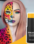 CCbeauty Yellow Face Paint Stick, Face Painting Kit, Full Coverage SFX Makeup Foundation, Professional Non-Toxic Body Paint for Halloween Costume Party, For SpongeBob SquarePants, Minions, Bees Makeup