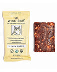 Wise Bar Adaptogen Mushroom Nutrition Bars | Lemon Ginger Flavor | 12 Count | Functional Mushrooms and Adaptogens Bar | Organic Nutrition Energy Bars, Vegan, Gluten Free