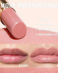 Oulac Moisturizing Shine Mauve Pink Lipstick for Women - 2 in 1 Glossy Light Pink Tinted Lip Balm, Hydrating Winter Lipstick for Dry Lips,Shine Juicy Finish Vegan 2.2g/0.07oz (14)