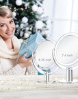 Vanity Mirror Makeup Mirror with Stand, 1X/15X Magnification Double Sided 360 Degree Swivel Magnifying Mirror, 7.4 Inch