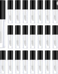Clear Mini Lip Gloss Tube Empty Lip Balm Containers With Black Lid, 50 Pcs Clear Mini Lip Gloss Containers, 1.2ml/0.04oz Empty Cosmetic Sample Tubes with Black Cap