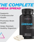 Livingood Daily Fish Oil Supplements with Omega 3 Fatty Acid, Omegas (60 Softgels) - EPA & DHA Fish Oil Pills Support Heart & Joint Health - Promotes Healthy Digestion & Brain Function - Non-GMO
