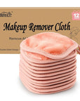 HOMEXCEL Makeup Remover Cloth 12 Pack, Reusable Makeup Remover Pads, Washable Ultra Soft Facial Cleansing Cloths For All Skin Types, 5 X 5 In, Pink