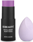 CCbeauty Purple Face Paint Stick,Face Painting Kit,Non Toxic SFX Makeup For Ursula Widowmaker Halloween Costume Cosplay,Professional FX Body Paint,Full Coverage Painting Foundation With Makeup Sponge