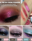 Afflano Glitter Eyeshadow Sparkle Shimmer Eye shadow Makeup, Intense Color Shifting Duo Chrome Eyeshadow, Holographic High Pigmented Multichrome Eye shadow, Chameleon Pink Face Highlighter Makeup