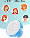 HEETA Scalp Massager with Soft Silicone Bristles for Hair Growth, Dandruff Removal and Exfoliation - Sky Blue Shampoo Brush