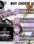 Naturevibe Botanicals Lavender Water 32 Ounces | 100% Pure and Natural | Great for Skin Care and Hair Care