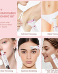 Electric Razor Shavers for Women 5 in 1 Electric Shaver for Women,Cordless Replaceable Facial Eyebrow Razors & Nose Hair Trimmer, Wet Dry Bikini Trimmer Pubic Hair Removal Gifts for Womens 3028A White
