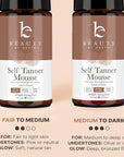 Self Tanner Mousse - USA Made with Natural & Organic Ingredients, Self Tanning Mousse for Fake Tan, Sunless Tanner for Pale Skin, Clear & Non Toxic Tanning Foam for Streak Free Finish, No Orange Color