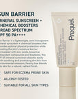 Prequel Skin Sun Barrier Mineral Sunscreen SPF 50. PA++++ Broad Spectrum Zinc Oxide Sunblock with Semi-Transparent Lightweight Texture. Moisturizing UV Defense for Face. Travel Size, 1.7oz