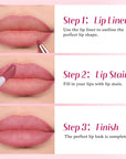 2-IN-1 Lip Liner and Lip Stain, High Pigmented Long Lasting Velvet Lip Tint, Well-Defined Lipliner, Weightless Waterproof Not Animal Tested, Matte Finish Makeup